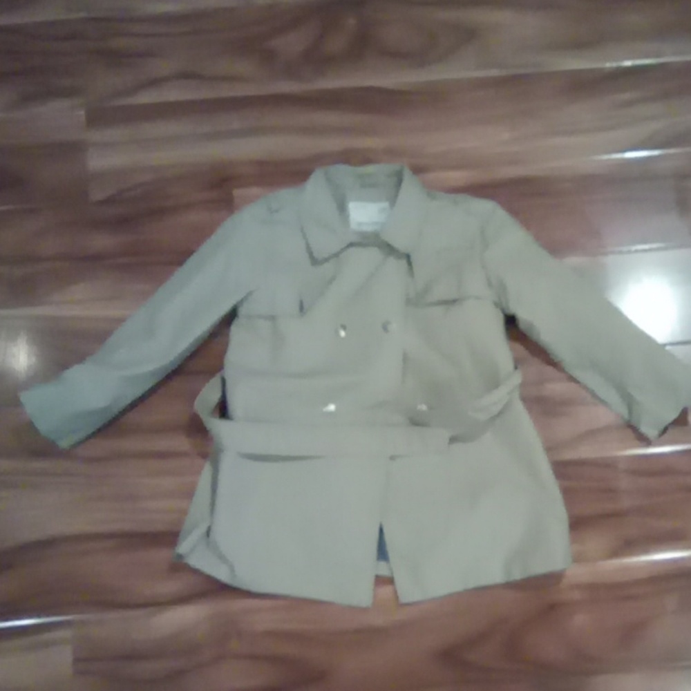 Tan rain coat